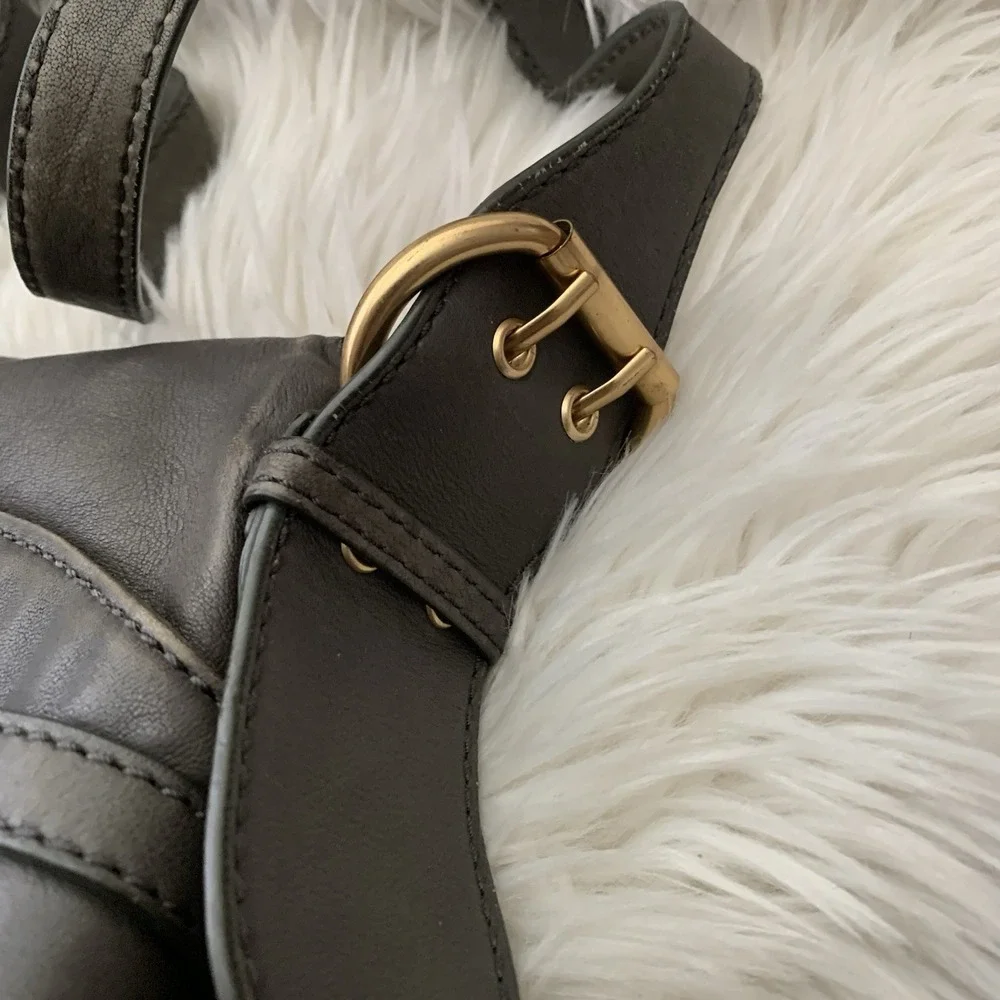 Marc by Marc Jacobs Petal to the Metal Natasha Bird Shoulder Bag Dark Grey